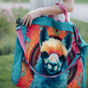 Duża miejska kolorowa torba z alpaką, BIG