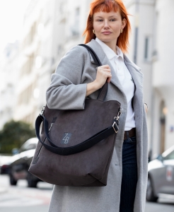 CLASSIC Duża miejska torba czekoladowy brąz z wysyłką 24h