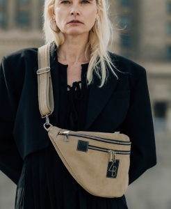 NERKA XL z beżowego nubuku tapicerskiego